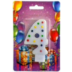 Свеча для торта Хобби SV-001-4b Цифра 4 голубая