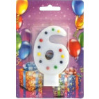 Свеча для торта Хобби SV-001-6p Цифра 6 розовая