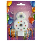 Свеча для торта Хобби SV-001-8b Цифра 8 голубая