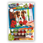 Раскраска по номерам на картоне DankoToys 29,7*21см KN-03-08 Щенок