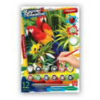 Раскраска по номерам на картоне DankoToys 29,7*21см KN-03-02 Попугаи