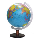 Глобус настольный диаметр 32см с подсветкой, на деревянной ножке, лакированный, Физический + Политический (укр)
