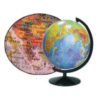 Глобус настольный диаметр 32см ИПТ с подсветкой, на пластиковой ножке, лакированный, Физический + Политический (ук