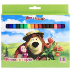 Фломастеры 18цв. Росмэн Маша и Медведь 14237