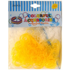 Резинки для плетения Rainbow Loom Bands 200шт. полупрозрачные Желтые 1005 +крючок