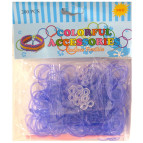 Резинки для плетения Rainbow Loom Bands 200шт. полупрозрачные Фиолетовые 1012 +крючок