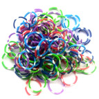 Резинки для плетения Rainbow Loom Bands 200шт.зебра Ассорти микс 1300 +крючок