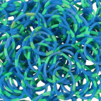 Резинки для плетения Rainbow Loom Bands 200шт. зебра Зелено-синие 8358 +крючок