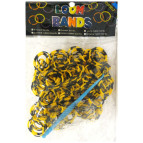 Резинки для плетения Rainbow Loom Bands 200шт. зебра Желто-черный 1312 +крючок