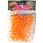 Резинки для плетения Rainbow Loom Bands 200шт. зебра Прозрачно-оранжевые 1319 +крючок