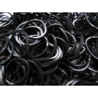 Резинки для плетения Rainbow Loom Bands 200шт. однотонные Черные 1257 +рогатка +крючок