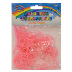 Резинки для плетения Rainbow Loom Bands 200шт. однотонные Розовые 1238 +крючок