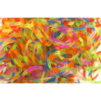 Резинки для плетения Rainbow Loom Bands 200шт. зебра Ассорти микс полупрозрачные 1345/A-s196 +крючок