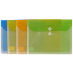 Папка-конверт А4 на пуговичках Evrika N117L прозрачный