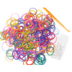 Резинки для плетения Rainbow Loom Bands 200шт. ароматизированные (ваниль), однотонные микс Ассорти 1217 +крючок