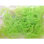 Резинки для плетения Rainbow Loom Bands 300шт. однотонные полупрозрачные Зеленые 1915 +крючок