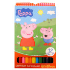 Карандаши цветные 12цв. Росмэн Свинка Пеппа, трехгранные 25626