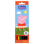 Карандаши цветные 6цв. Росмэн Свинка Пеппа, трехгранные 25625