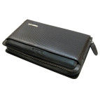 Барсетка натуральная кожа BUATRO 9262-1 Черная с серебром