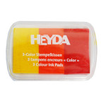 Штемпельная подушка Heyda с пигментным чернилом 3в1 7,5*5см Красно-желтые оттенки