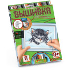 Набор для творчества DankoToys DT VK-01-04 вышивка крестиком по номерам Котенок