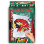 Набор для творчества DankoToys DT VK-02-04 вышивка крестиком по номерам с рамкой 21*31см Попугай