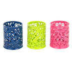 Стакан для ручек канцелярская Металл высечка Узоры Д80мм 5119-2