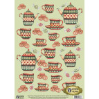 Декупажная карта-бумага 29,5*42см Vintage Design Зеленый сервиз Е-086