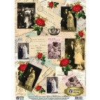 Декупажная карта-бумага 29,5*42см Vintage Design С Днем Свдьбы Е-090