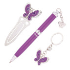 Ручки в наборе Langres Fly 1шт + брелок и закладка для книг, фиолетовый LS.132001-07
