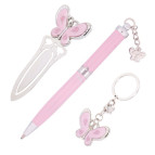 Ручки в наборе Langres Fly 1шт + брелок и закладка для книг, розовый LS.132001-10