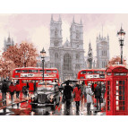 Картина раскраска по номерам на холсте 40*50см Babylon VP441new Дождливый Лондон