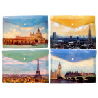 Папка-конверт А4 с кнопкой с принтом Лидер 2201-047