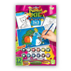 Раскраски по номерам на картоне DankoToys 3х3 PKN-01-02 3 картинки, 3 уровня сложности