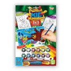 Раскраски по номерам на картоне DankoToys 3х3 PKN-01-05 3 картинки, 3 уровня сложности