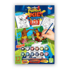 Раскраски по номерам на картоне DankoToys 3х3 PKN-01-06 3 картинки, 3 уровня сложности