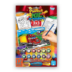 Раскраски по номерам на картоне DankoToys 3х3 PKN-01-09 3 картинки, 3 уровня сложности