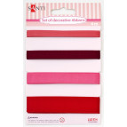 Набор ленточек из ткани Santi 4шт*1м, 7мм, 10мм, 13мм, 20мм Красные 952013