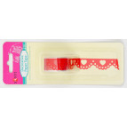 Декоративный скотч Santi Кружево с сердцами, Красная 2м 952701