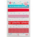 Набор ленточек из ткани Santi 4шт*1м, 7мм, 10мм, 13мм, 20мм 952461