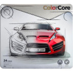 Карандаши цветные 24цв. Marco Color Core в металлическом пенале 3100-24TN
