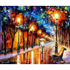 Картина раскраска по  номерам на холсте  - 40*50см Идейка КН2624 Вечерний парк