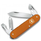 Victorinox Cadet 84 мм 9 предметов рифл. оранжевый + кожанный чехол Vx02600.L1229