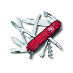 Victorinox Huntsman 91 мм 15 предметов красный прозр. + штопор + ножницы + пила + крюк Vx13713.T