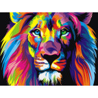 Картина раскраска по  номерам на холсте 30*40см Babylon VK001 Радужный лев