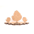 Заготовка для декорирования Rosa (ДВП 3мм) Подставка для яиц Курочка с цыплятами 14,5*28см 2806026