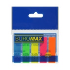 Стикеры-закладки пластиковые Buromax Jobmax Neon 45x12мм, 5х25л. BM.2302-98
