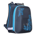 Рюкзак (ранец) школьный каркасный 1Вересня 552795 Blue Flowers H-12 36*32*17см