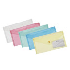 Папка-конверт DL с кнопкой Buromax полупрозрачная 3938