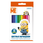 Карандаши цветные 12цв. Росмэн Minion, Jumbo трехгранные 29064